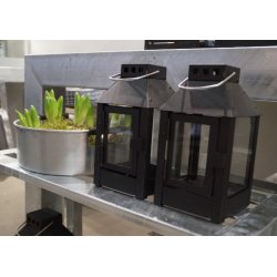 Micro lanterne <br><br> 12,5 x 12,5 x 25 cm <br><br> Sort <br><br>