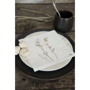 Hvide servietter <br><br> snebr motiv