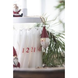 Holder i glas med lg <br><br> til kertelys <br><br> hvid <br><br>