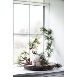 Holder i glas med lg <br><br> til kertelys <br><br> hvid <br><br>