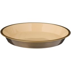 Bakke rund <br><br> Kaffe creme indvendig <br><br> konisk <br><br> H: 3,2 : 24,5 cm <br><br>