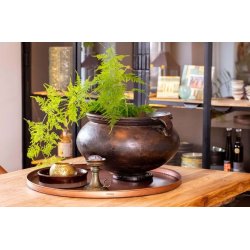 Rund plantebakke <br><br> Kobber look <br><br> Vlg strrelse / st <br><br>