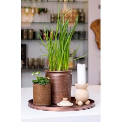 Rund plantebakke <br><br> Kobber look <br><br> Vlg strrelse / st <br><br>