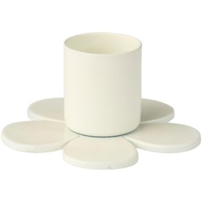 Lysestage <br><br> til bedelys <br><br>  Blomsterformet - butter cream <br><br>