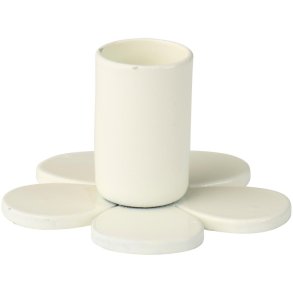 Lysestage <br><br> til kertelys <br><br>  Blomsterformet - butter cream <br><br>