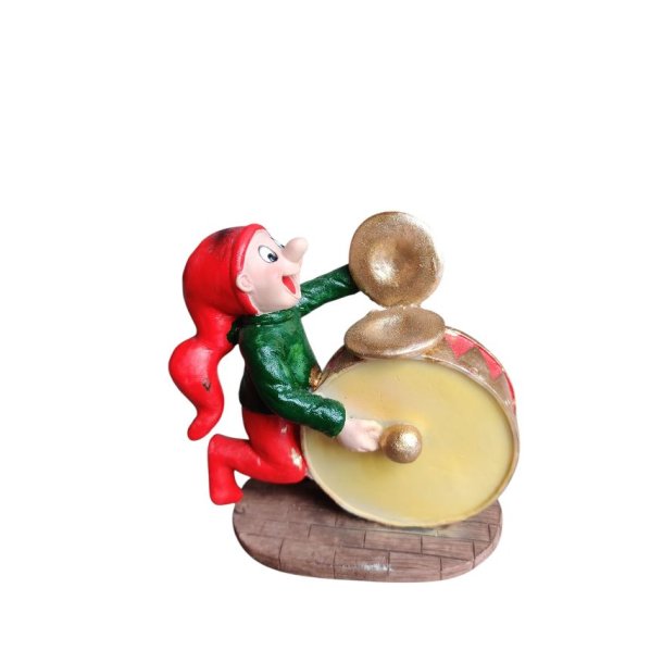 Bramming nisse <br><br> m. tromme <br><br> h 9,5 cm <br><br>