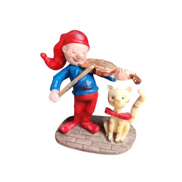 Bramming nisse <br><br> m. violin <br><br> h 10 cm <br><br>