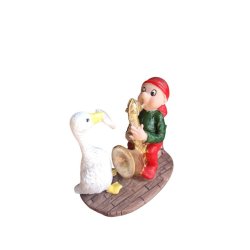 Bramming nisse <br><br> m. saxofon og gs <br><br> h 8 cm <br><br>