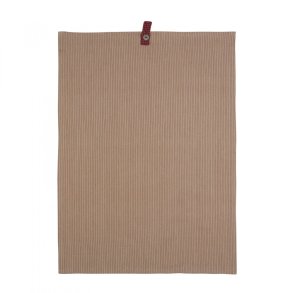Charlie viskestykke <br><br> 50 x 70 cm <br><br> beige m. rde striber