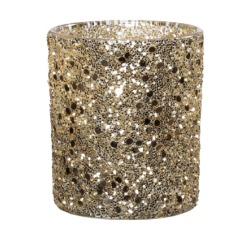 Cylinderglas <br><br> guldglimmer <br><br> 7 x 8 cm <br><br>  lille <br><br>