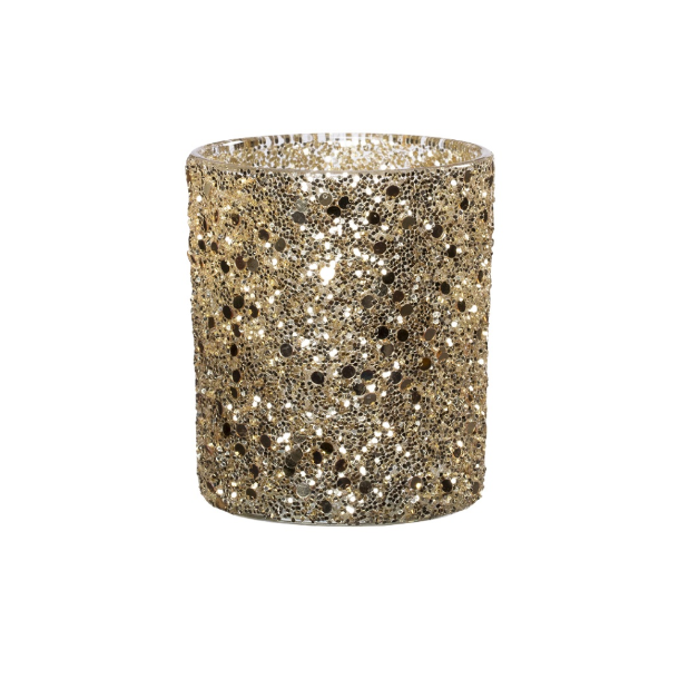 Cylinderglas <br><br> guldglimmer <br><br> 7 x 8 cm <br><br>  lille <br><br>