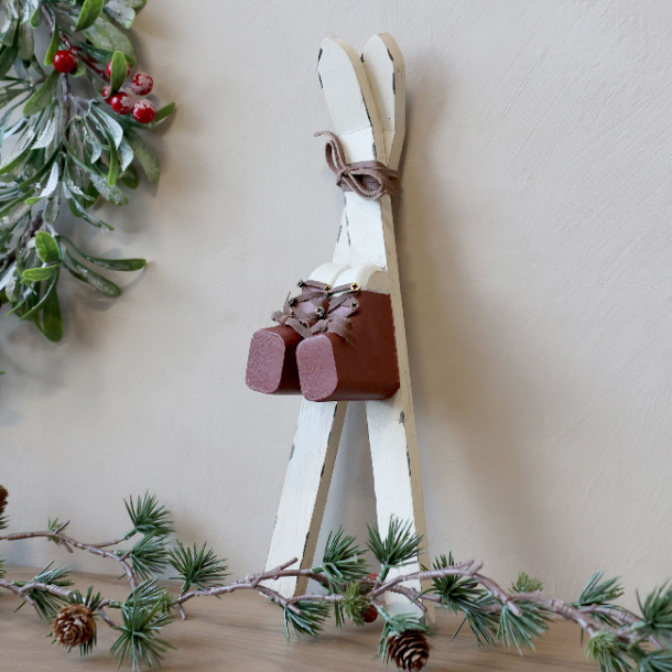 Deko ski <br><br> L 33 cm <br><br> antique hvid <br><br>