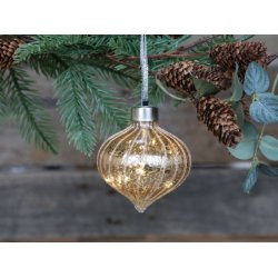 Glasdrbe m. glimmer <br><br> LED - 8 cm