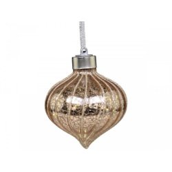 Glasdrbe m. glimmer <br><br> LED - 8 cm