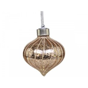 Glasdrbe m. glimmer <br><br> LED - 8 cm