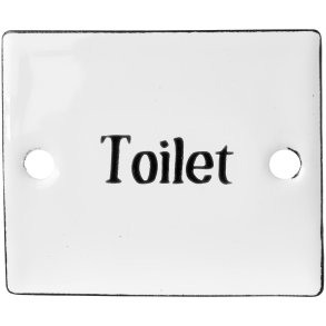 Skilt - emalje <br><br> Toilet <br><br> B: 6 H: 5 cm <br><br>