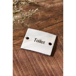 Skilt - emalje <br><br> Toilet <br><br> B: 6 H: 5 cm <br><br>