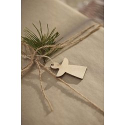 Engle i tr <br><br> Hvid og Natur <br><br> 10 stk <br><br> 