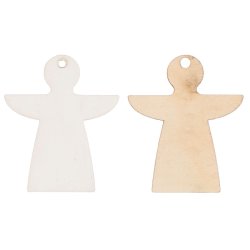 Engle i tr <br><br> Hvid og Natur <br><br> 10 stk <br><br> 