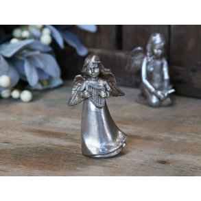 Toulon Engel m. harpe <br><br> antique slv <br><br> h 11 cm