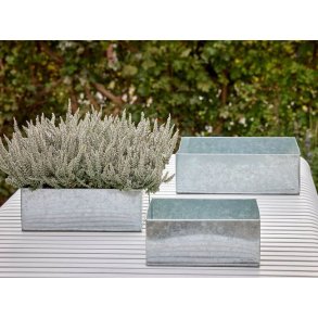 Firkantet plantebakke <br><br> galvaniseret <br><br> Mini - 22 x 22 x 9 cm <br><br>