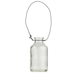 Mini flaske m. wire 30 ml <br><br> 6,5 cm <br><br>