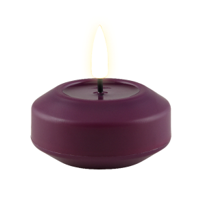 LED Flydelys / Udend�rs fyrfadslys <br><br> 2 stk <br><br> Violet <br><br>m. timer  