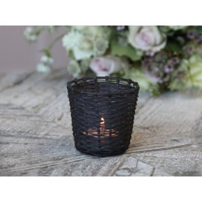 Fyrfadsstage i metal flet <br><br> antique kul