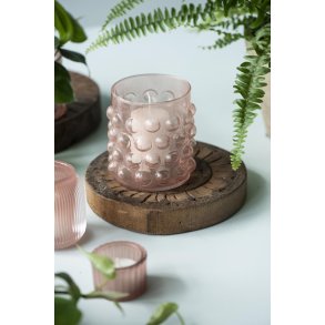 Fyrfadstage / vase m. bobler <br><br> lyserd <br><br> h 10 cm<br><br> RESTSALG <br><br>