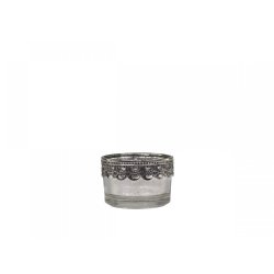 Fyrfadsstage <br><br> m. s�lv dekoration