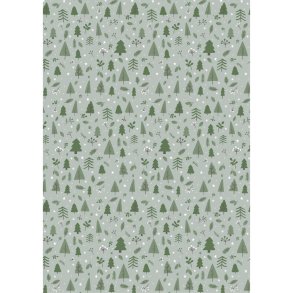 Gavepapir <br><br> Grn juleskov <br><br> 5 m pr. rulle