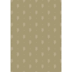 Gavepapir <br><br> Grn m/ bladmnster <br><br> 5 m pr. rulle <br><br>