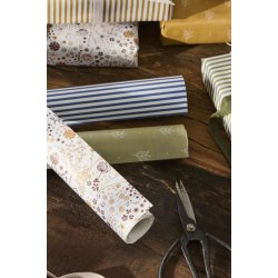 Gavepapir <br><br> Grn m/ bladmnster <br><br> 5 m pr. rulle <br><br>