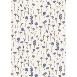 Gavepapir <br><br> Kornblomster <br><br> 5 m pr. rulle <br><br>