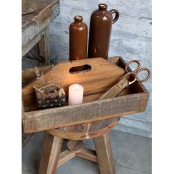 Gl. fransk flaske <br><br> H31/�7,5 cm <br><br> antique brun <br><br> RESTSALG <br><br>