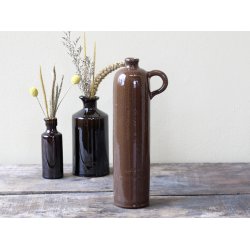 Gl. fransk flaske <br><br> H31/�7,5 cm <br><br> antique brun <br><br> RESTSALG <br><br>