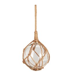 Glaskugle m/ reb <br><br> stor - 12 cm <br><br> klar <br><br> 2. sortering