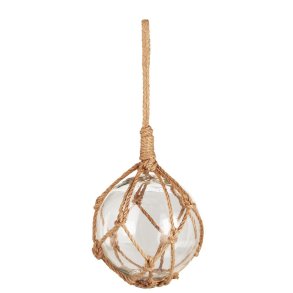Glaskugle m/ reb <br><br> stor - 12 cm <br><br> klar <br><br> 2. sortering
