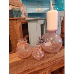Vase <br><br> mundblst genbrugsglas <br><br> rosa <br><br> h 11,5 cm <br><br>
