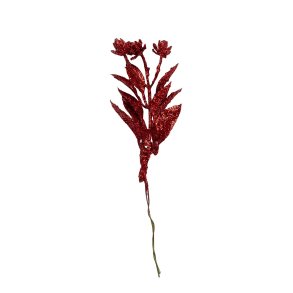 Deko blomst <br><br> glitter r�d <br><br> 