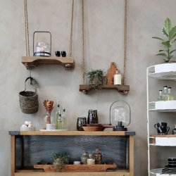 Grimaud hylde <br> m. jutesnor <br><br> Unika <br><br> H190/L52/B11 cm <br><br> 