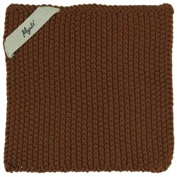 Grydelapper <br><br> Strikket - dobbeltgarn <br><br> 22 x 22 cm <br><br> Cognac <br><br>