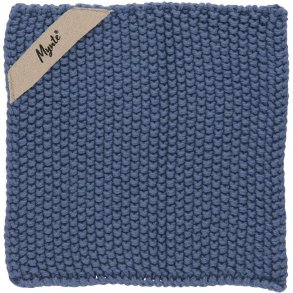 Grydelapper <br><br> Strikket - dobbeltgarn <br><br> 22 x 22 cm <br><br> Cornflower <br><br>