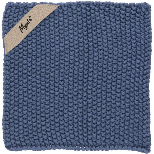 Grydelapper <br><br> Strikket - dobbeltgarn <br><br> 22 x 22 cm <br><br> Cornflower <br><br>