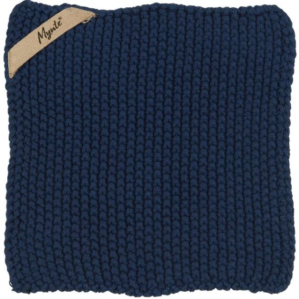 Grydelapper <br><br> Strikket - dobbeltgarn <br><br> 22 x 22 cm <br><br> Midnight blue <br><br>