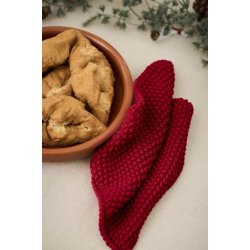 Grydelapper <br><br> Strikket - dobbeltgarn <br><br> 22 x 22 cm <br><br> Strawberry <br><br>