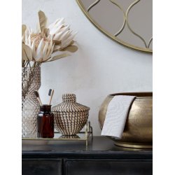 Stofserviet / mini hndklde <br><br> 32 x 32 cm <br><br> Fransk gr m. striber <br><br>