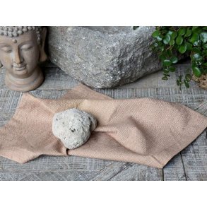 Stofserviet / mini hndklde <br><br> 32 x 32 cm <br><br> Kamel m. striber <br><br>