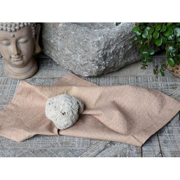 Stofserviet / mini hndklde <br><br> 32 x 32 cm <br><br> Kamel m. striber <br><br>