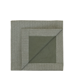 Stofserviet / mini hndklde <br><br> 32 x 32 cm <br><br> Oliven m. striber <br><br>